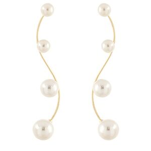 Graduated Pearl Station Earrings